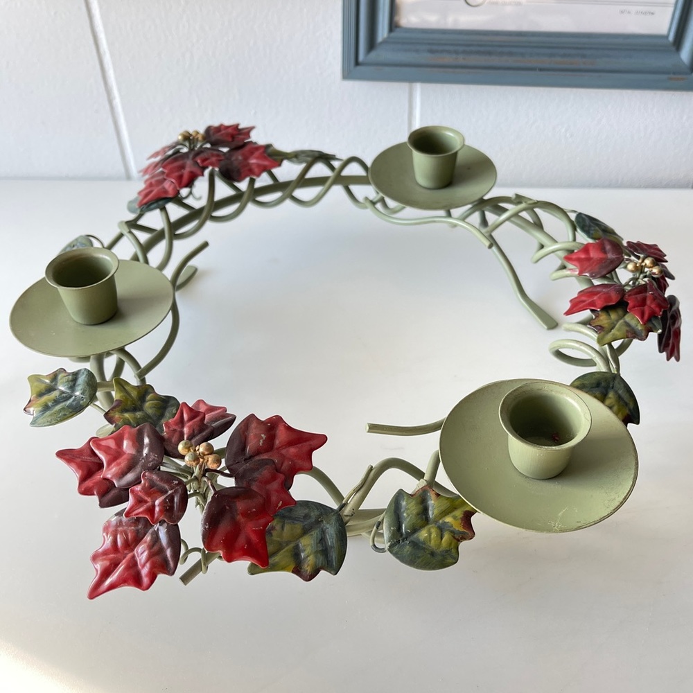 Vintage Metal Candle Holder Holiday Decor‎ 12.5in